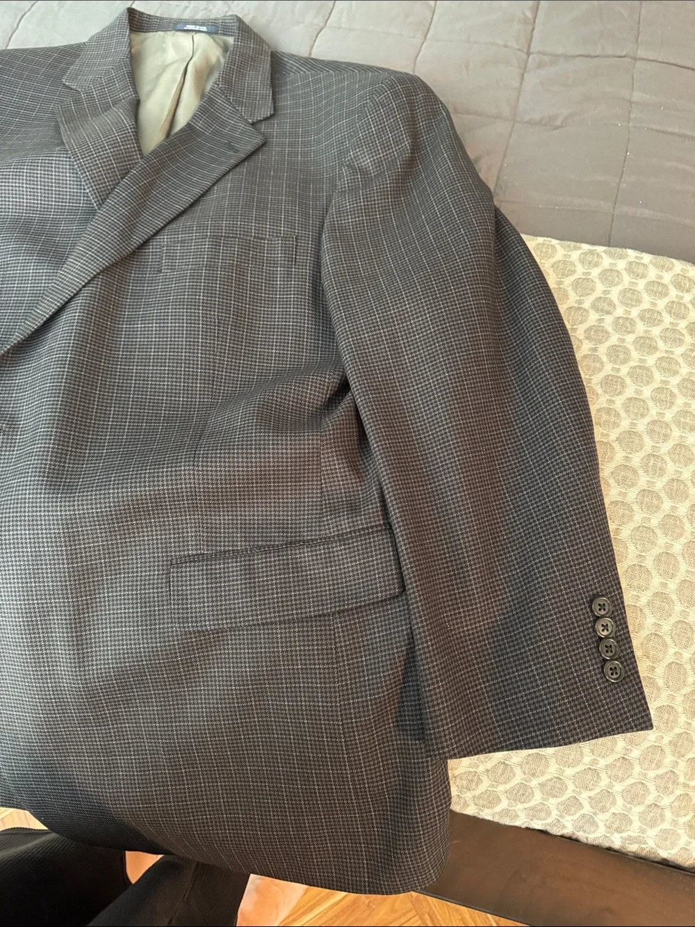 Hart Schaffner Marx Brown Windowpane Sport Coat